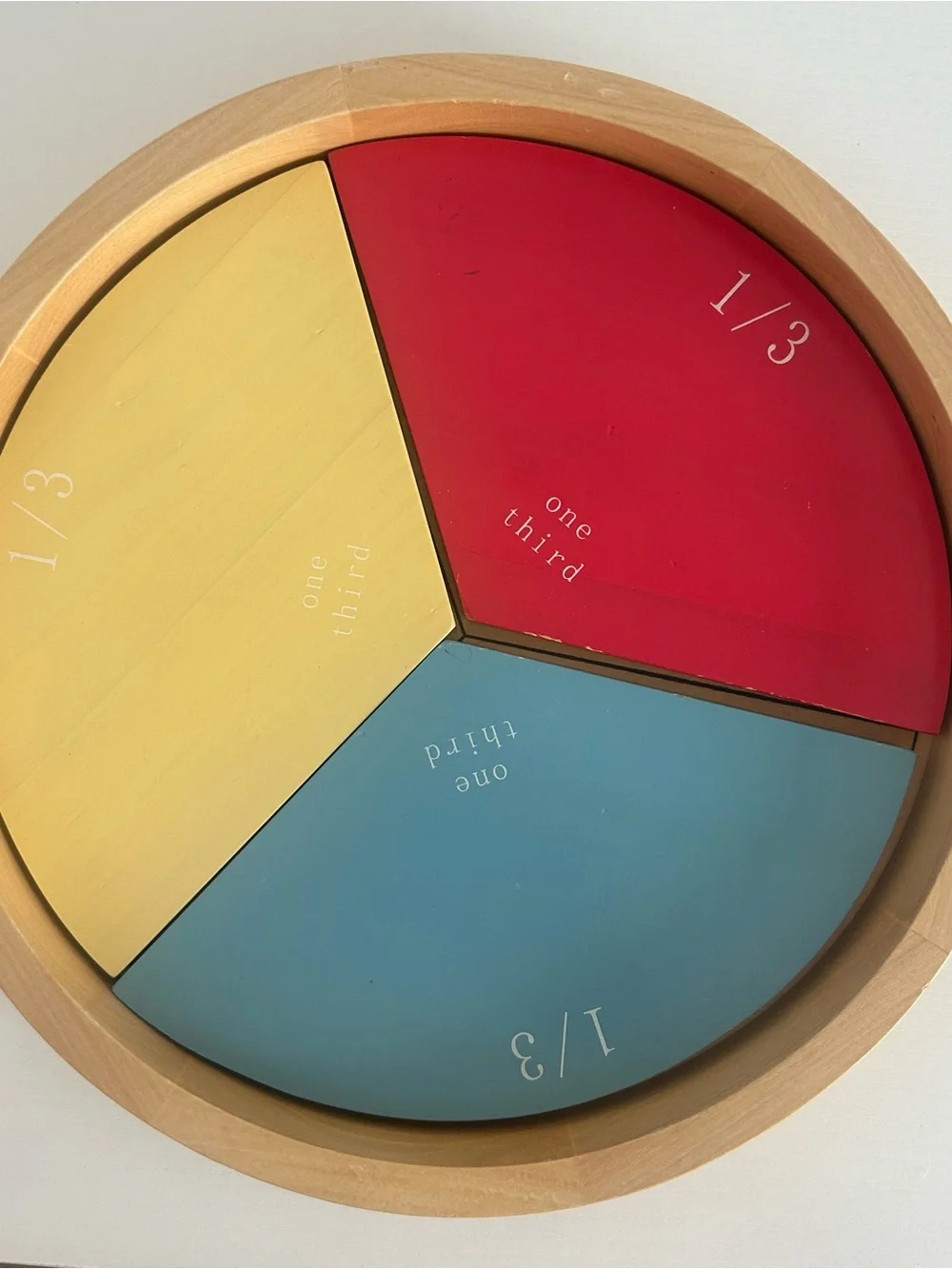 Pottery Barn Kids Math Fractions Educational Wooden Puzzle for Learning